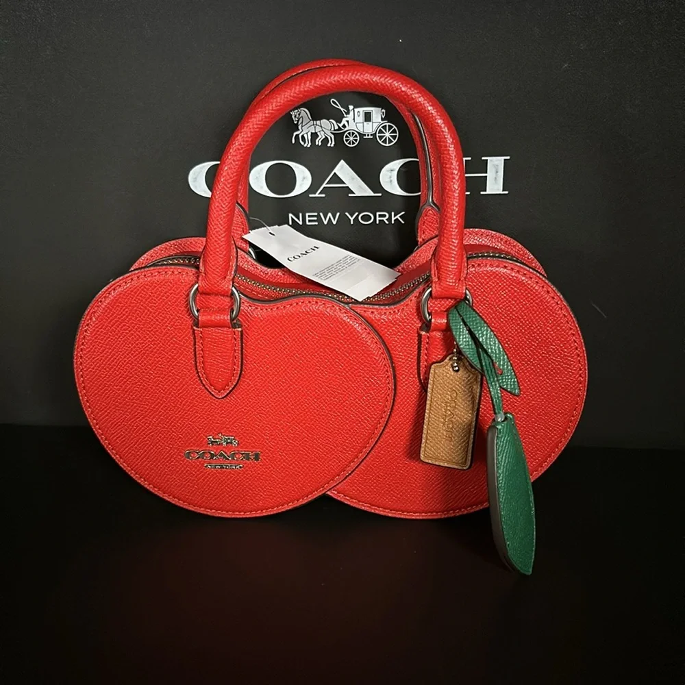 NWT Coach Cherry Crossbody Fruit Summer Handbag Purse Red Leather Crossbody - Picture 1 of 10